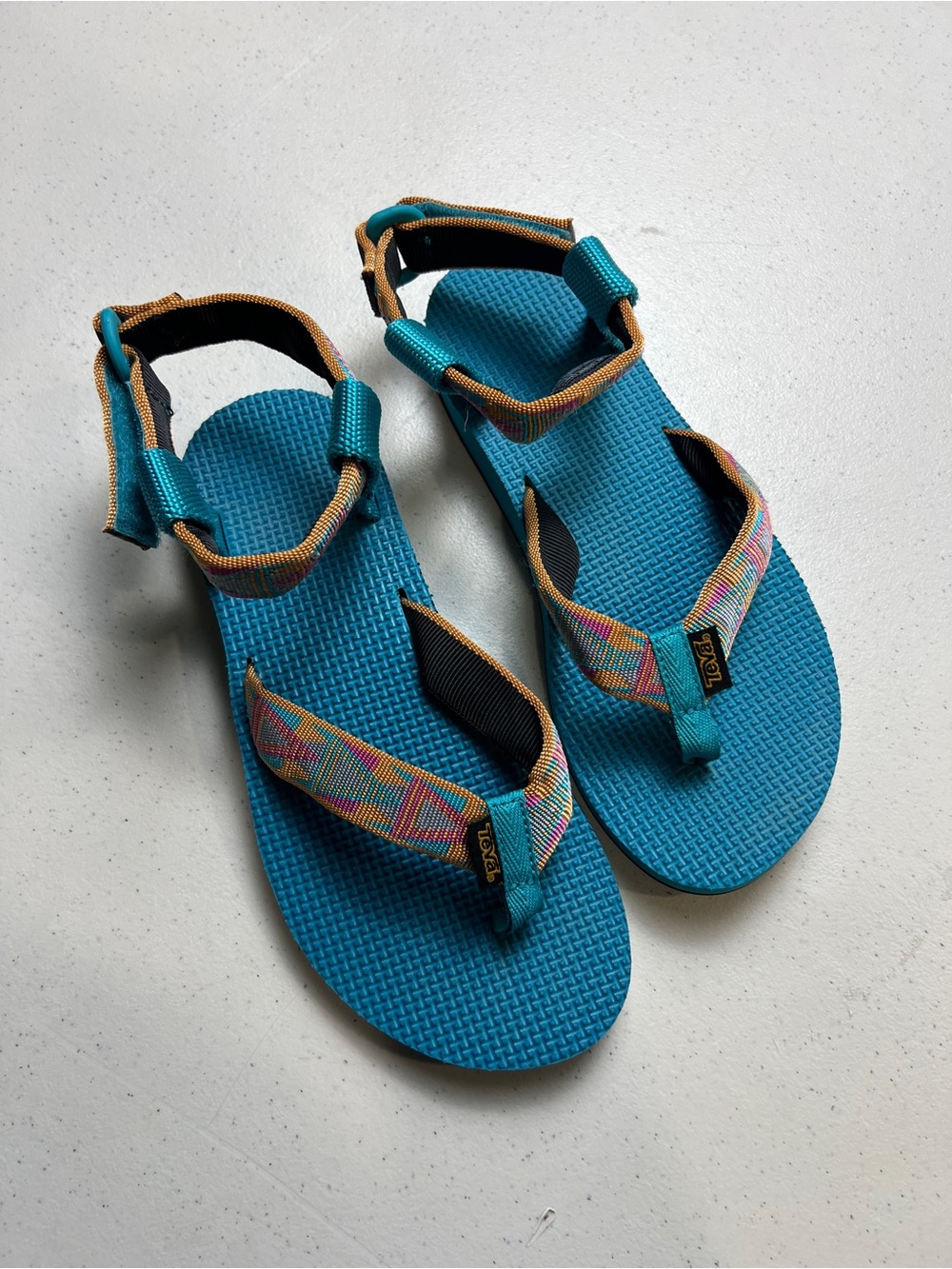 Teva Women’s T-bar sandals - turquoise Size 6